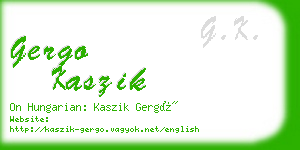 gergo kaszik business card